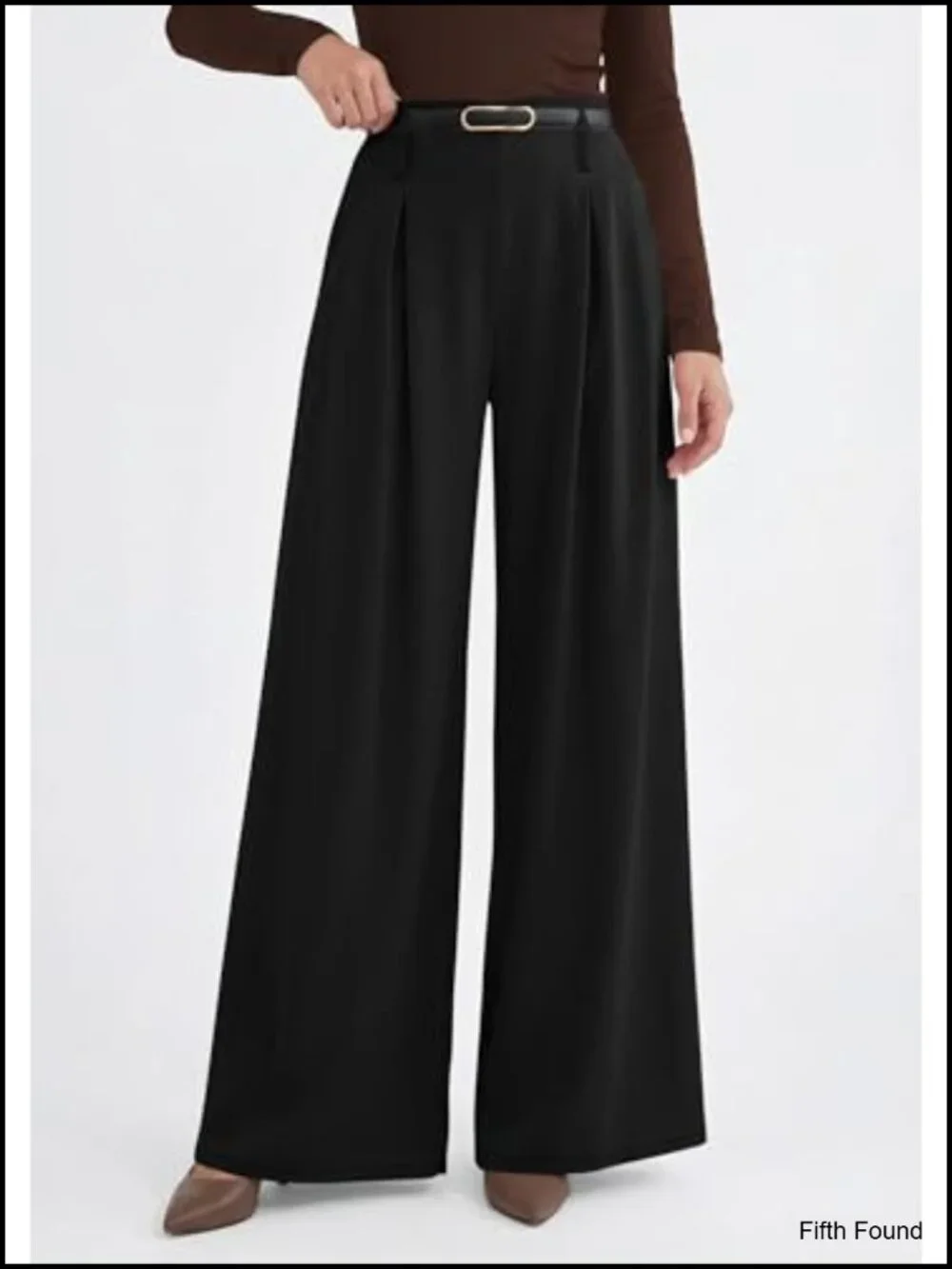 Wide Leg Trousers High Waisted Elastic Dress Pants Pleated Slacks Palazzo